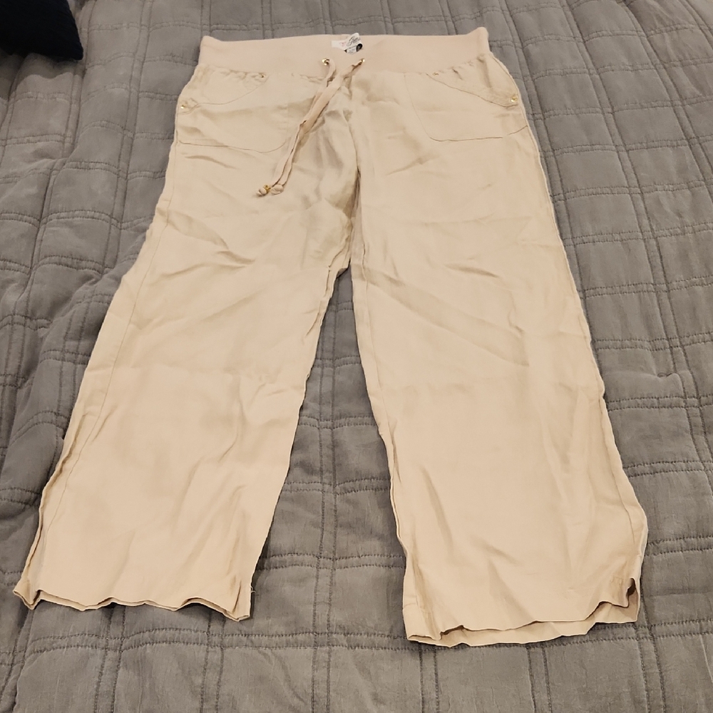 Guess Linen Tan Pants Size Large, New With Tags!